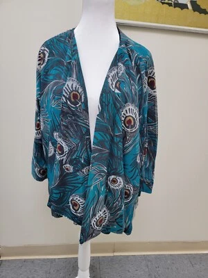 Ny Collection Summer Peacock Jacket L NWT - Image 1 of 4