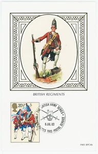 G.B. BENHAM SILK F.D.C. POSTCARD - BRITISH REGIMENTS ROYAL WELCH FUSILIERS 1983 - Picture 1 of 2