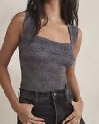Free People Intimately Medium Large Black Stretch Love Letter Cami Tank Top