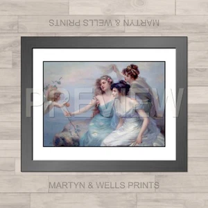 Edouard Bisson framed print: The Three Graces. 400x325mm. Textured canvas paper. - Picture 1 of 4