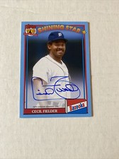 Cecil Fielder 2021 Topps Archives 1991 Bazooka Shining Stars Blue Auto #d 12/25