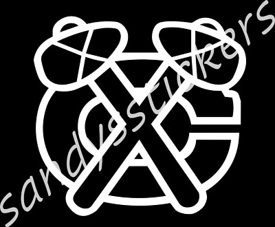 Juego de 2 calcomanías adhesivas de vinilo Chicago Blackhawks - 5,5" de ancho - 2 calcomanías Foto 1 de 2