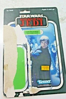 Vintage Kenner loose 1983 Star Wars ROTJ LUKE SKYWALKER JEDI 65 back CARD BACK - Image 1 of 2