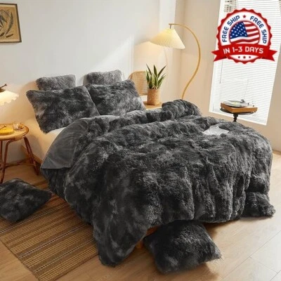 Juego De Funda Nordica Edredon Almohadas Set Para Queen Size Ropa Cama Velvety - Image 1 of 4