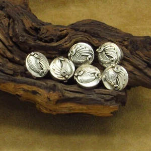 Handmade Navajo-Style Sterling Silver Button Covers Set Of Six - Picture 1 of 4