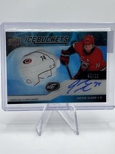 2019-20 Upper Deck Ice Hockey Ice Buckets Auto 44/99 Jaccob Slavin Hurricanes
