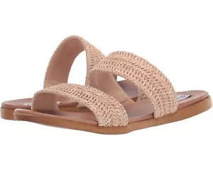 Steve Madden Z1796 Natural Raffia Dual Woven Slide Sandal Size 8 M - Picture 1 of 7