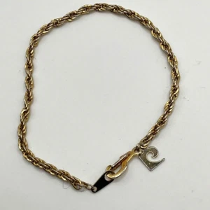 Bracciale catena corda Pierre Cardin metallo placcato oro vintage 18 cm - Foto 1 di 6