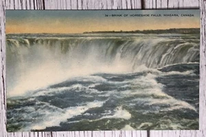 Brink Of Horseshoe Falls Niagara Falls Unposted Vintage Postcard - Picture 1 of 2