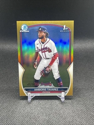 Ambioris Tavarez 2023 Bowman Chrome 1st Gold Refractor /50 Atlanta Braves - Image 1 of 2