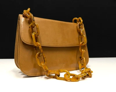 Ladies Prada Tan Leather Handbag Shoulder Bag - 30cm - Image 1 of 4