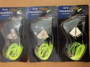 Qty 3 Discontinued Gary Yamamoto Buzz Baits 1/4oz Silver and Chartreuse Premium - Picture 1 of 5