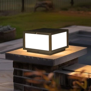 Solar Post Cap Light, Stainless Steel LED IP55 Waterproof Outdoor Lighting, E... - Foto 1 di 6