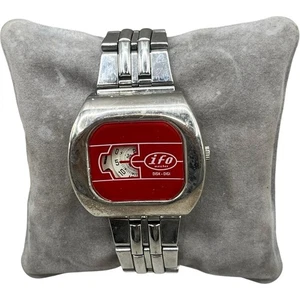 Orologio Vintage IFO Disk-Digi Rosso Anni ’70 al Quarzo Funzionante Raro - Picture 1 of 5