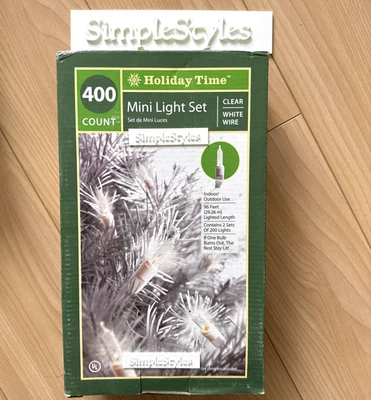 Mini Christmas Light Set Clear 400 Count 96 Ft. White Wire Indoor | Outdoor NEW - Image 1 of 4