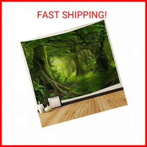 Virgin Forest Misty Tapestry Wall Hanging Nature Scenery Decor for Living Room, - Picture 1 of 1