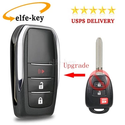 Upgrade Remote Flip Key Fob Case Shell for Toyota Scion iQ tC Yaris Prius Tacoma - Image 1 of 4