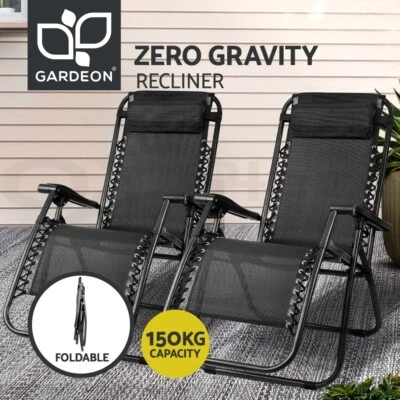 Gardeon Zero Gravity Chair 2PC Reclining Outdoor Sun Lounge Folding Camping - image 1 of 4