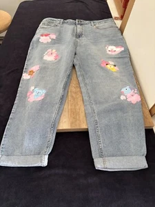 Hot Topic K-Pop BT21 Cherry Blossom Mom Jeans, Size 19 - Picture 1 of 11