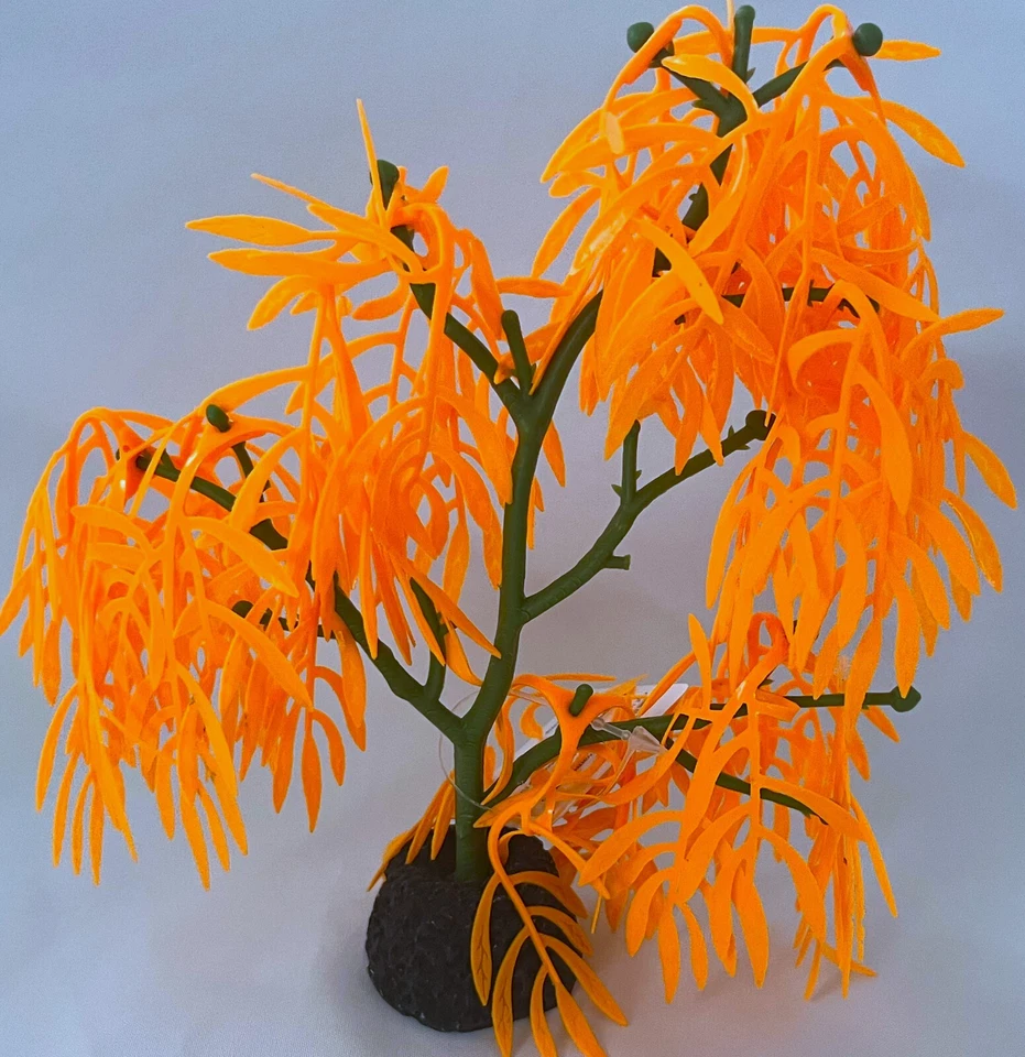 Árbol de decoración de acuario de aleta superior al revés, 7" de alto x 6" de ancho color brillante Foto 1 de 2