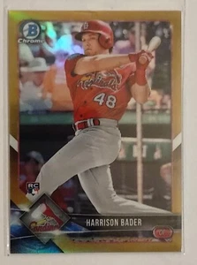 HARRISON BADER 2018 Bowman Chrome Rookie RC GOLD Refractor #'d 45/50 Yankees - Picture 1 of 2