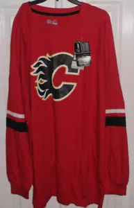 Nueva Camisa Grande y Alta 3XL Roja NHL Calgary Flames Logotipo Estampado en L/S - Imagen 1 de 5
