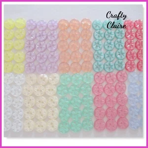 10 25 or 100 - Star Baby Round Resin Sewing Buttons - Size 18 22 26 - 11 Colours - Picture 1 of 25