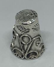 Victorian Scroll Sterling Silver Sewing Thimble Stamped with Maker's Mark 2.3g
