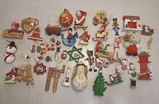 Vintage Lot of (Mostly) Wooden Christmas Tree Ornaments /Wooden Miniature Decor 