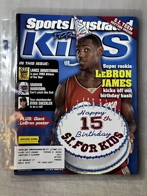 Enero 2004 Sports Illustrated For Kids Lebron James Tony Hawk MJ Tiger Woods Foto 1 de 4