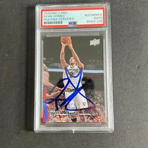 2008-09 Upper Deck Basketball #111 Ryan Gomes Signed Card AUTO PSA Slabbed Timbe