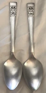 Vintage Oneida Community "Krönung" Menge 2 Teelöffel Silber Teller Besteck - Bild 1 von 4