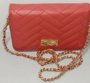 bebe Los Angeles Crossbody Bag Sophia Red with chain strap New 5-1/2" H 7"W - Picture 1 of 12