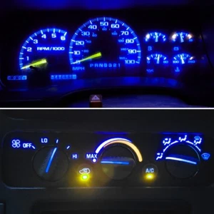 14 Royal Blue LED Bulbs For 1992-1999 Chevrolet Trucks Gauge Cluster & AC Cntrls - Picture 1 of 4