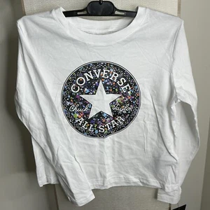 Converse Girls High Low Dolman Sleeve Tee Chuck Taylor NEW - Picture 1 of 6
