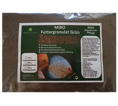MIBO AQUARISTIK (8,90€/l) MIBO Hauptfutter Granulat Grün mit Spirulina Aquarium Futter 1000ml