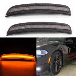 For 2015-2020 DODGE CHARGER SMOKED LENS LED SIDE MARKER LIGHTS REAR 2PCS - Picture 1 of 8