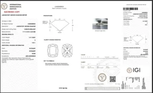 1.50 CT- LONG CUSHION DIAMOND- E COLOUR, VVS1 CLARITY, XX- CVD , IGI CERTIFIED. - Picture 1 of 4