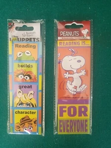 Vintage 2 Unopened Packages Of Disney Muppets & Peanuts Bookmarks- 32 Total-NEW - Picture 1 of 4