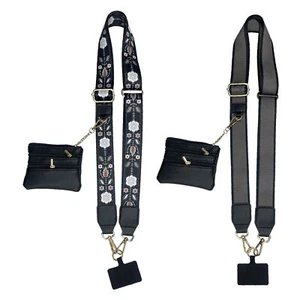 Phone Strap with Zippered Pouch Adjustable Sling Clip Phone Strap - Photo 1 sur 11