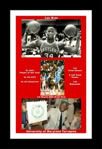 LEN BIAS MARYLAND TERRAPINS TRIBUTE MULTI IMAGE SINGLE COLLAGE MATTED PHOTO - Picture 1 of 1