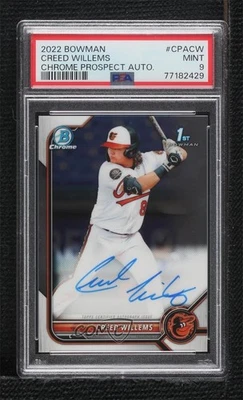 2022 Bowman Chrome Prospect Auto Creed Willems #CPA-CW PSA 9 MINT Auto - Image 1 of 2