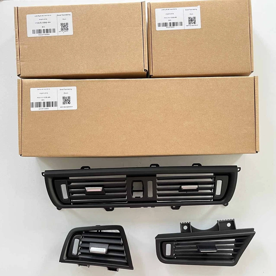 3X Front Air Grille Center Dash AC Vent Set For BMW F10 F11 520i 528i 550i 535i Foto 1 de 4