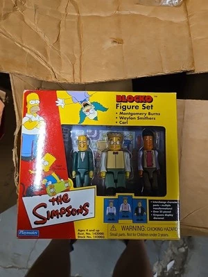 Juego de figuras BLOCKO de Los Simpson; Montgomery Burns, Smithers & Carl NUEVO EN CAJA Playmates Foto 1 de 2
