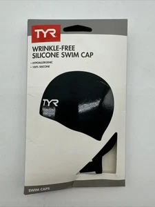 TYR Wrinkle-Free Silicone Swimming Cap Black - Picture 1 of 1