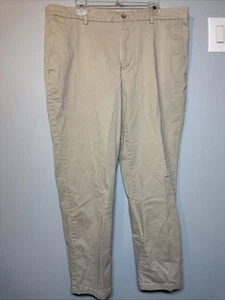 Jos. A. Bank Herren Chino Hose 40 x 30 hellbraun maßgeschneiderte Passform flache Vorderseite gerades Bein - Bild 1 von 4
