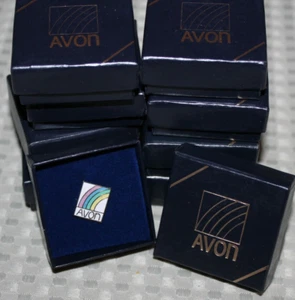 Vintage AVON Enamel Rainbow Lapel PIN LOT NIB, Avon Cosmetic seller or buyer pin - Picture 1 of 3