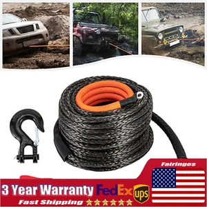 Synthetic Winch Rope 3/8" x 92ft 25500LBS Dyneema Winch Rope 3/8 Winch Cable - Foto 1 di 12
