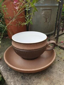 Vintage Denby Cotswold Design Vintage Cup & Saucer Brown Retro Glyn College - Picture 1 of 3