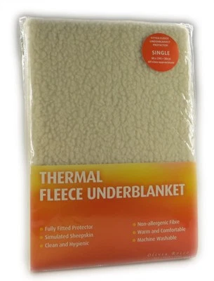 Luxury Thermal Fleece Underblanket, Deep Fitted Warm Under Blanket Protector - Image 1 of 2